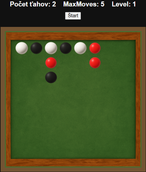Second move with a white ball — three colors